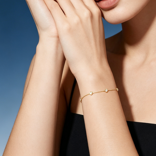 LUCERARO Bracelet | Heart Lab-Grown Diamond Station Bracelet 1/2 ct. tw.