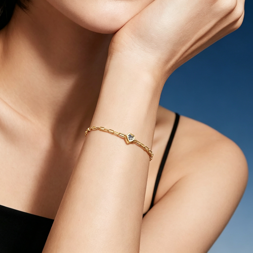 LUCERARO Bracelet | Heart Lab-Grown Diamond Bezel Bracelet 1/3 ct. tw.