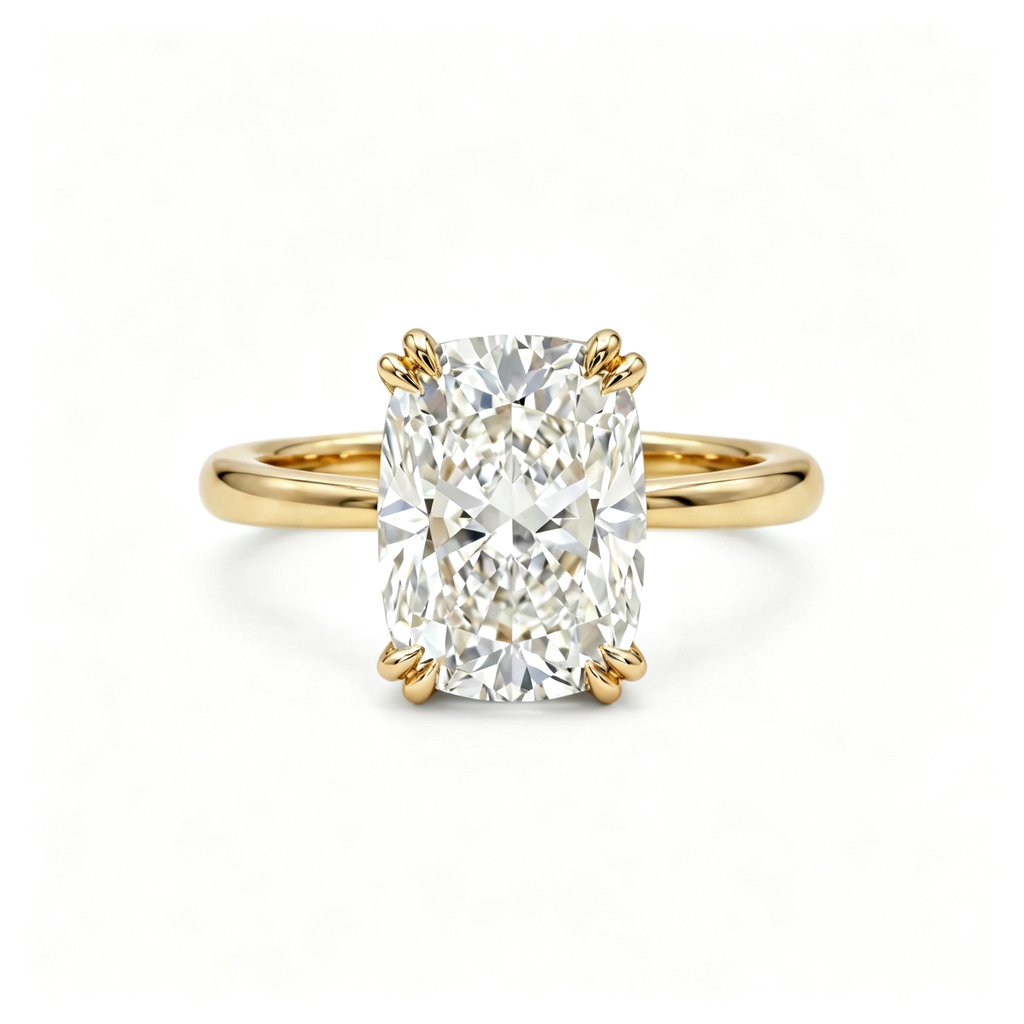 LUCERARO Engagement | Cushion Solitaire Diamond Ring - ER01688
