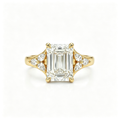 LUCERARO Engagement | Emerald Solitaire Diamond Ring - ER01888