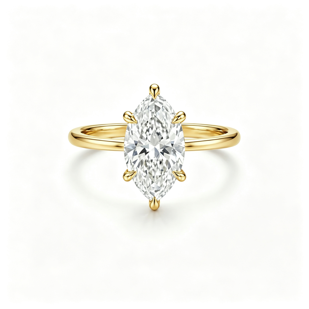 LUCERARO Engagement | Marquise Solitaire Diamond Ring - ER01752