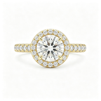 LUCERARO Engagement | Round Lab Grown Diamond Halo Ring