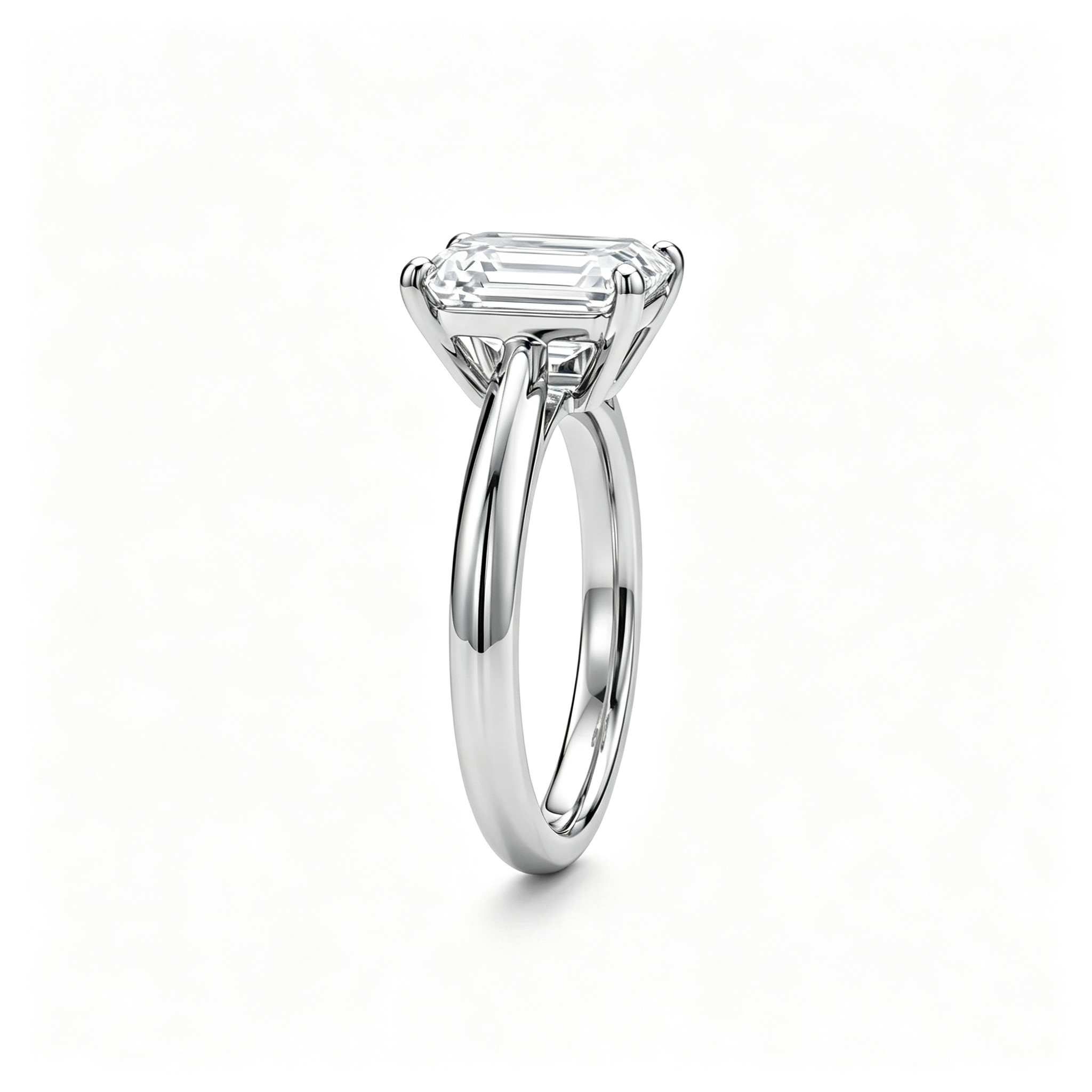 LUCERARO Engagement | Emerald Solitaire Diamond Ring - ER01688