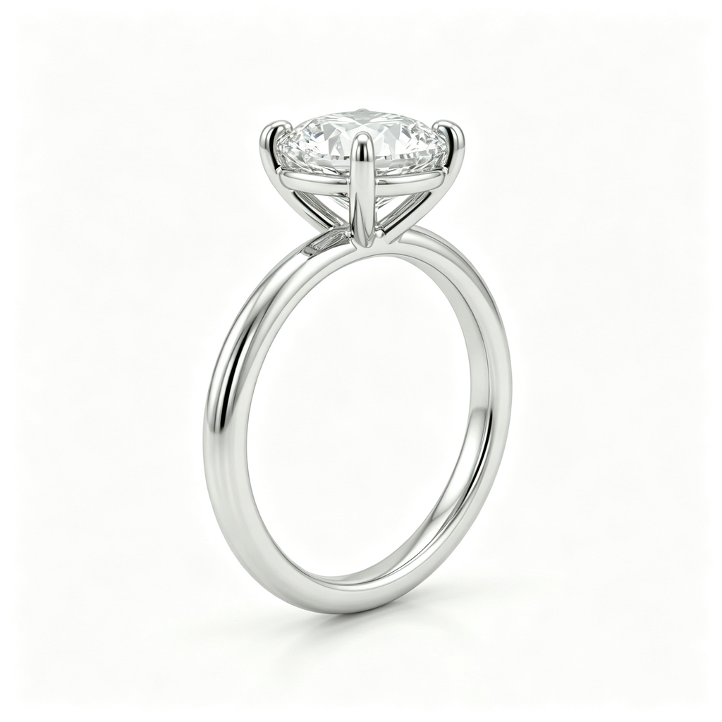 LUCERARO Engagement | Round Brilliant Signature Solitaire Diamond Ring - ER01216