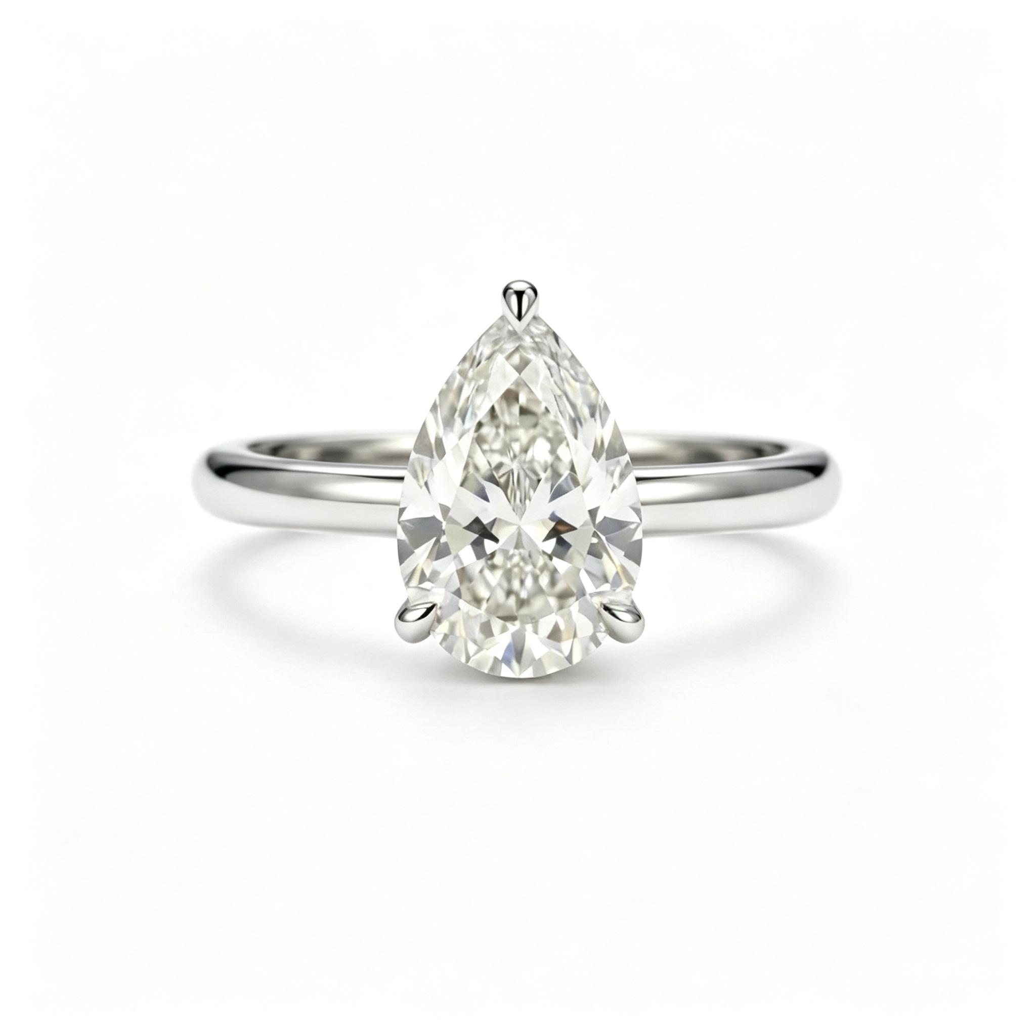 LUCERARO Engagement | Pear Cut Solitaire Diamond Ring - ER01616