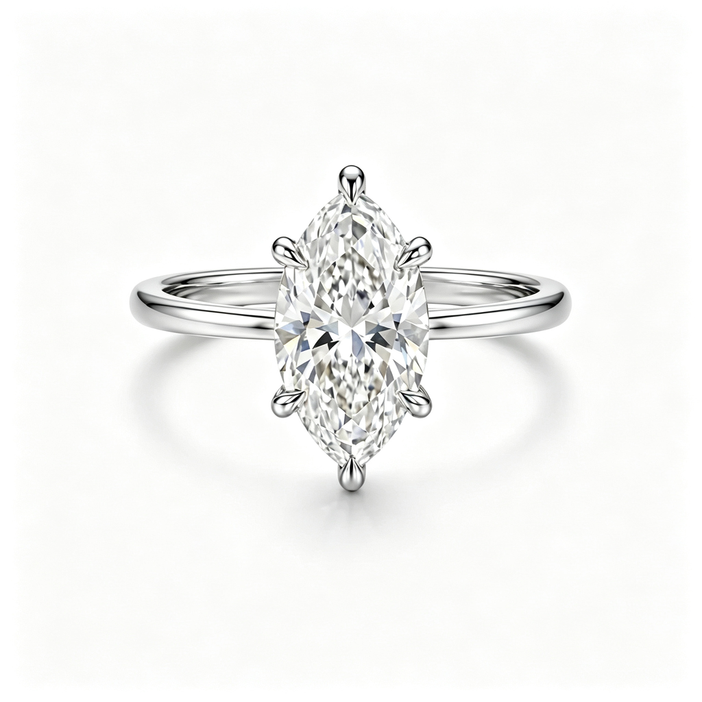 LUCERARO Engagement | Marquise Lab Grown Diamond Solitaire Ring