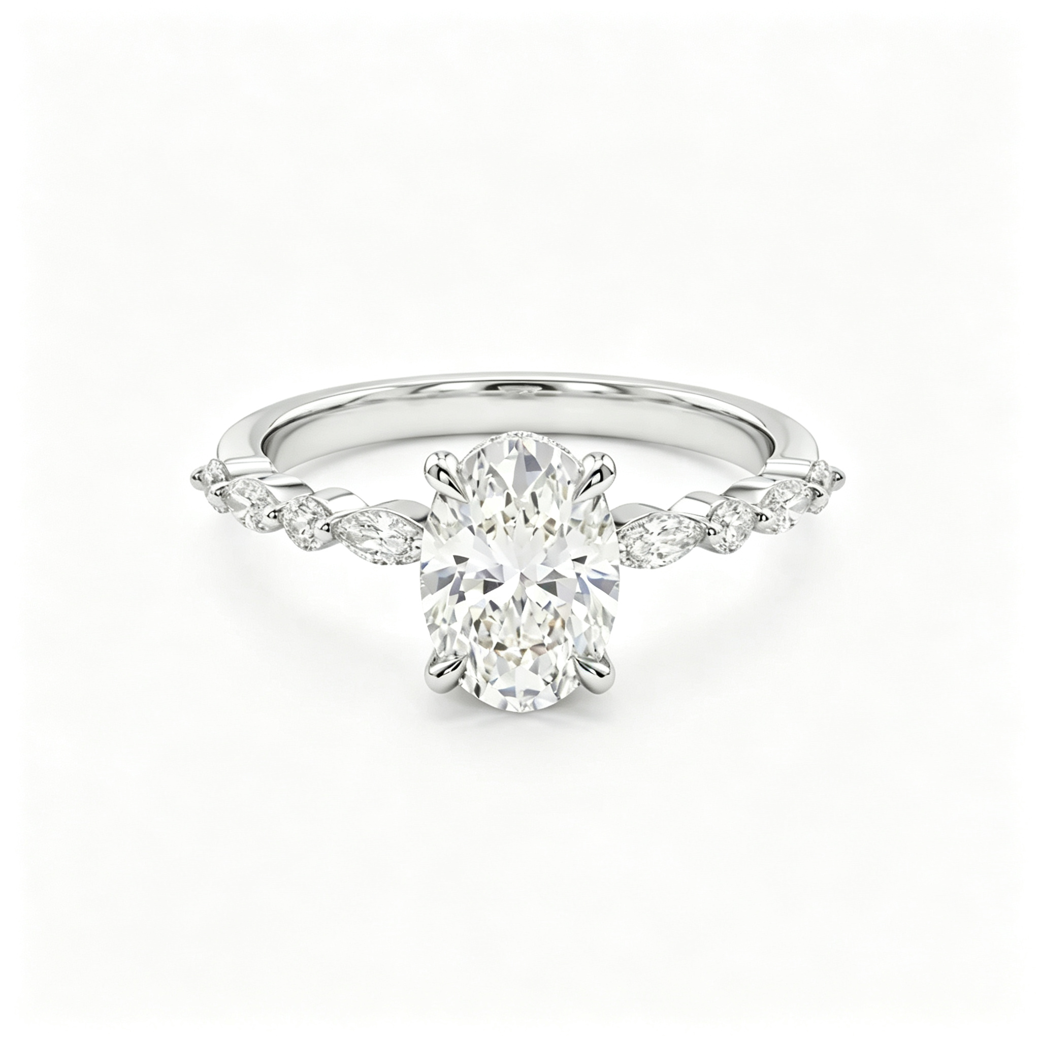 LUCERARO Engagement | Oval Solitaire Diamond Ring - ER01632