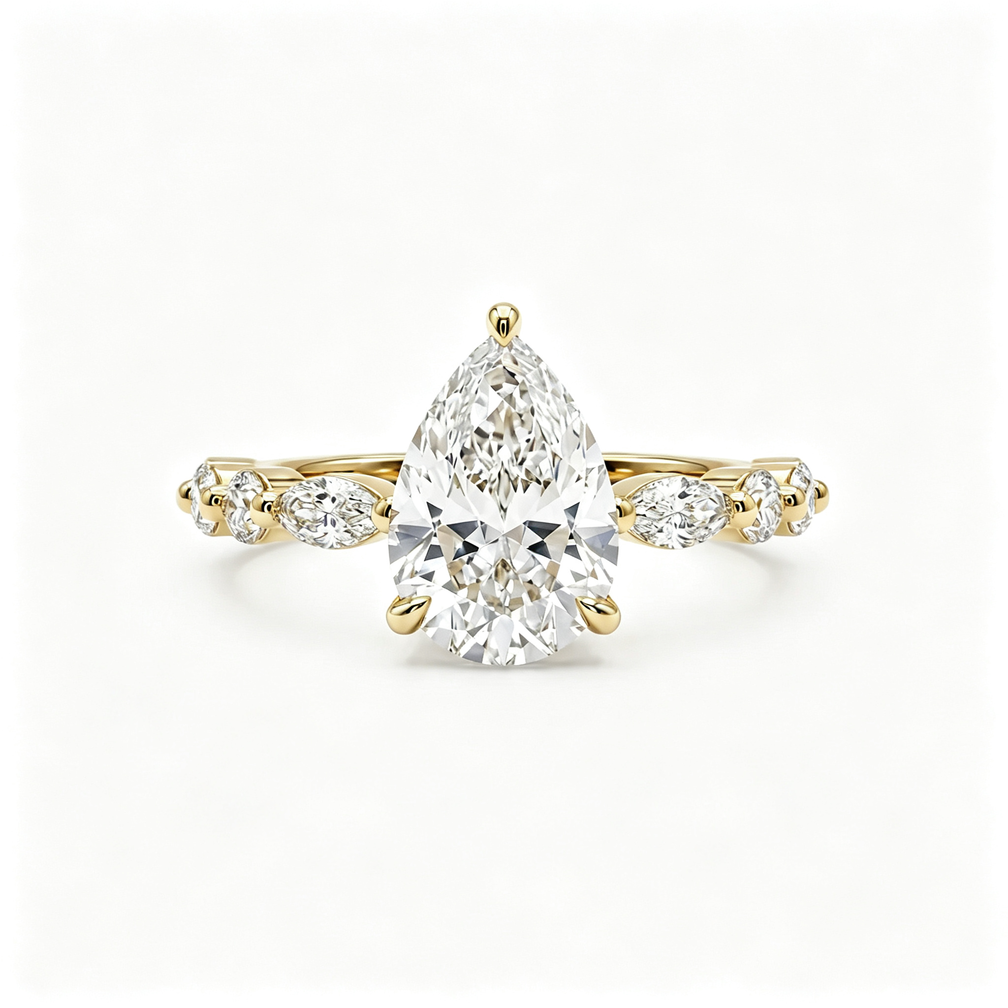 LUCERARO Engagement | Pear Solitaire Diamond Ring - ER01144