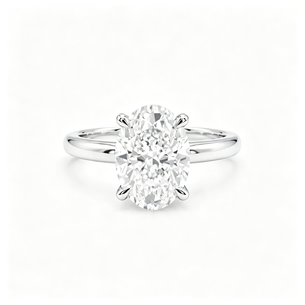 LUCERARO Engagement | Oval Lab Grown Diamond Solitaire Ring