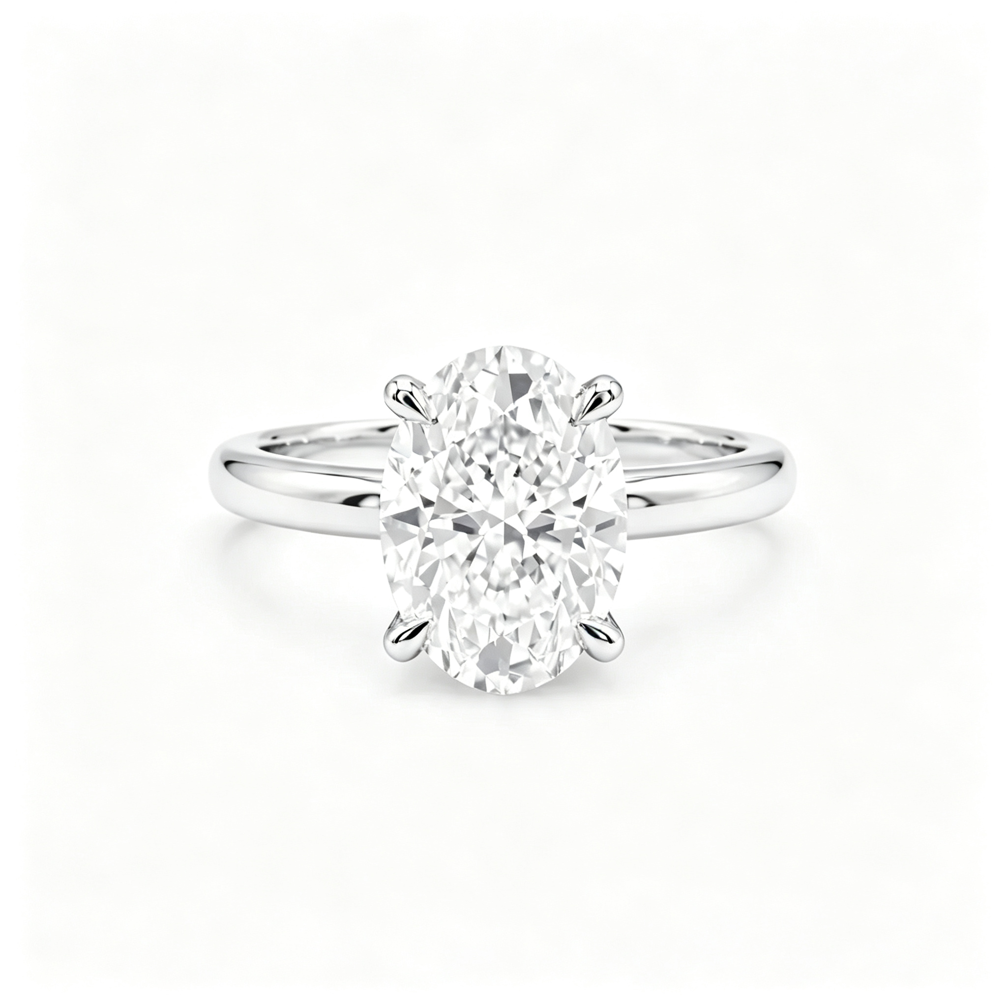 LUCERARO Engagement | Oval Solitaire Diamond Ring - ER01544