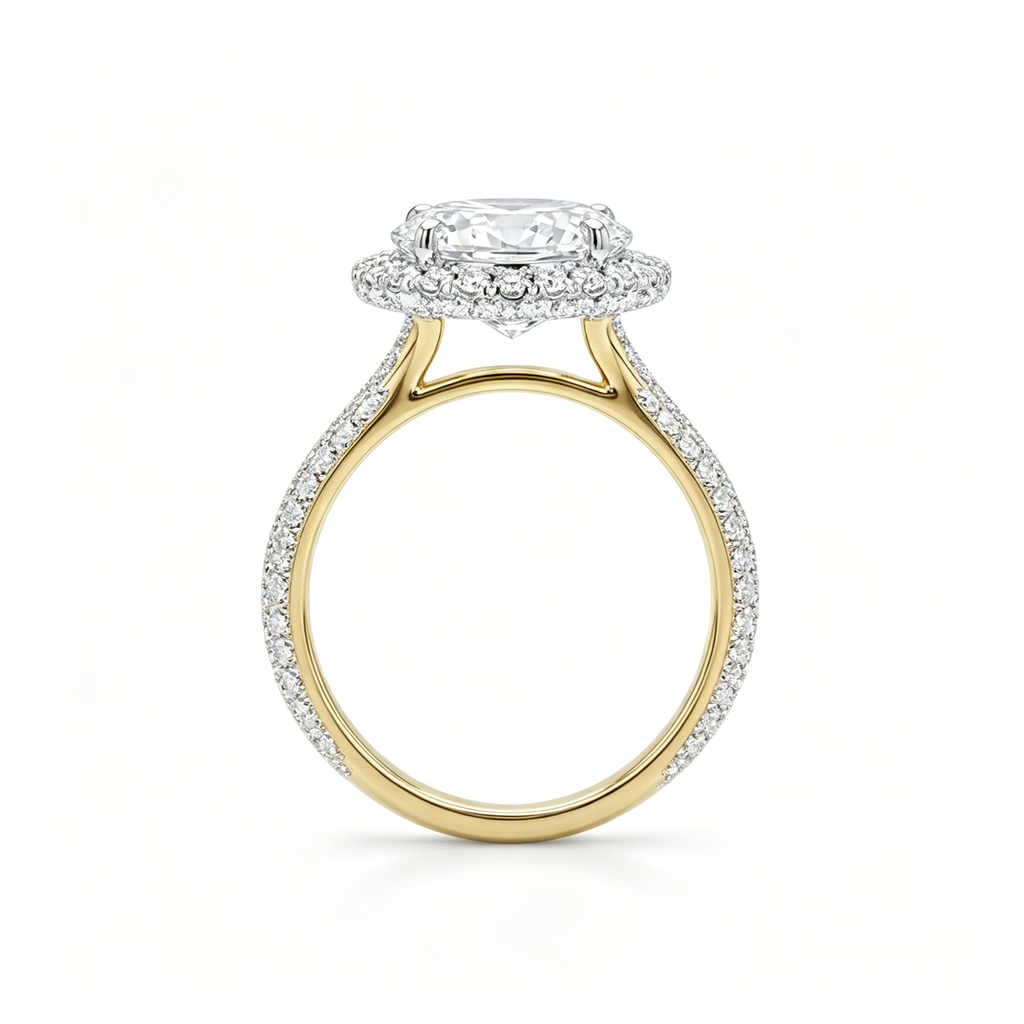 LUCERARO Engagement | Oval Halo Diamond Ring - ER01184