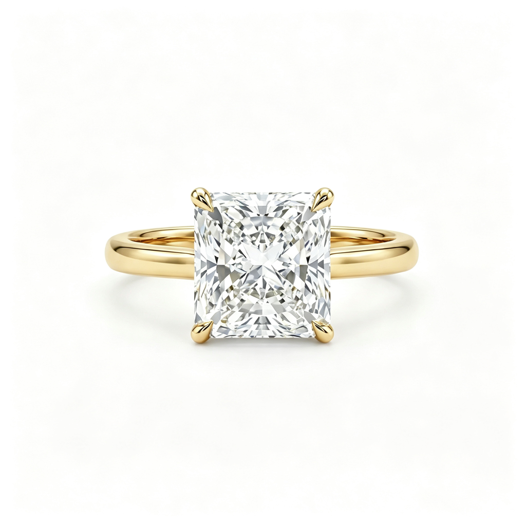 LUCERARO Engagement | Square Radiant Solitaire Diamond Ring - ER01520