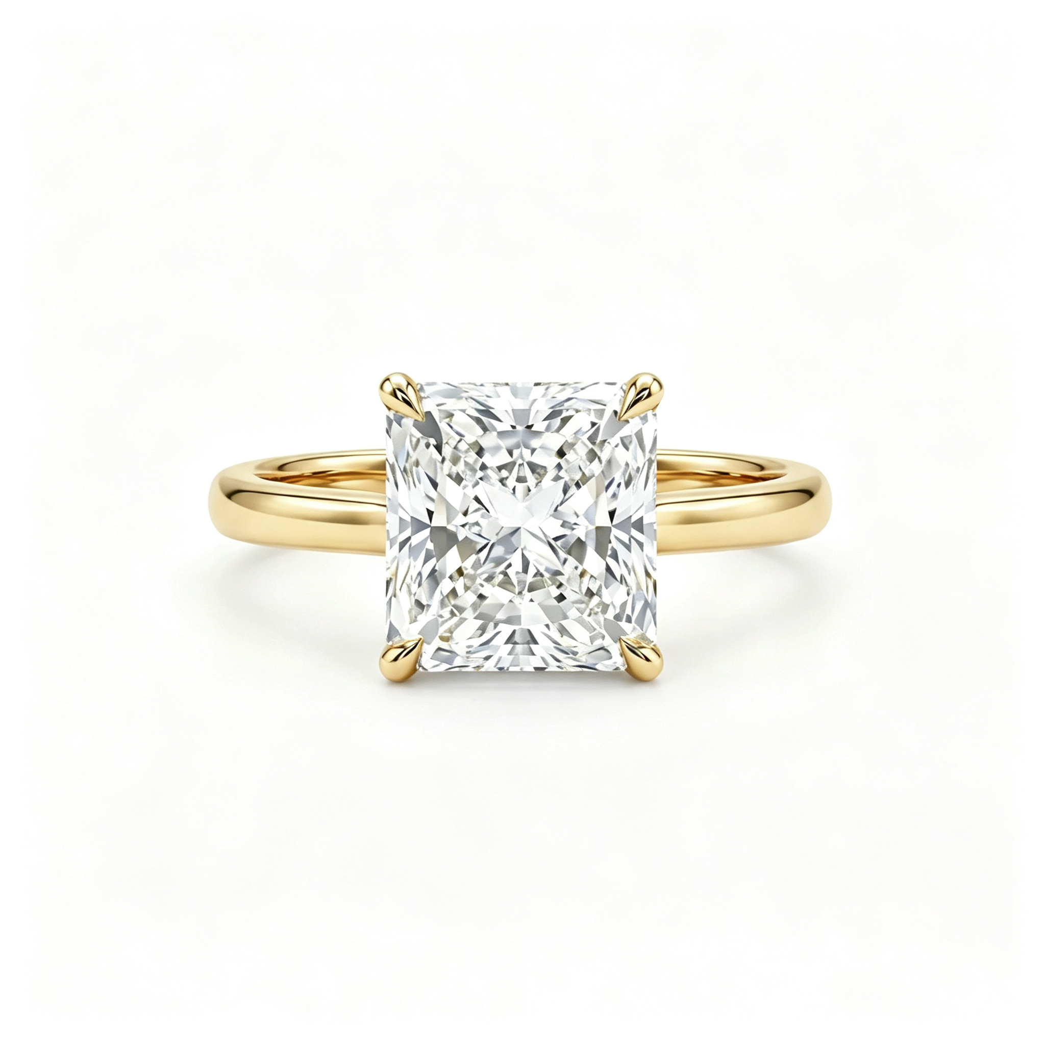 LUCERARO Engagement | Square Radiant Solitaire Diamond Ring - ER01520
