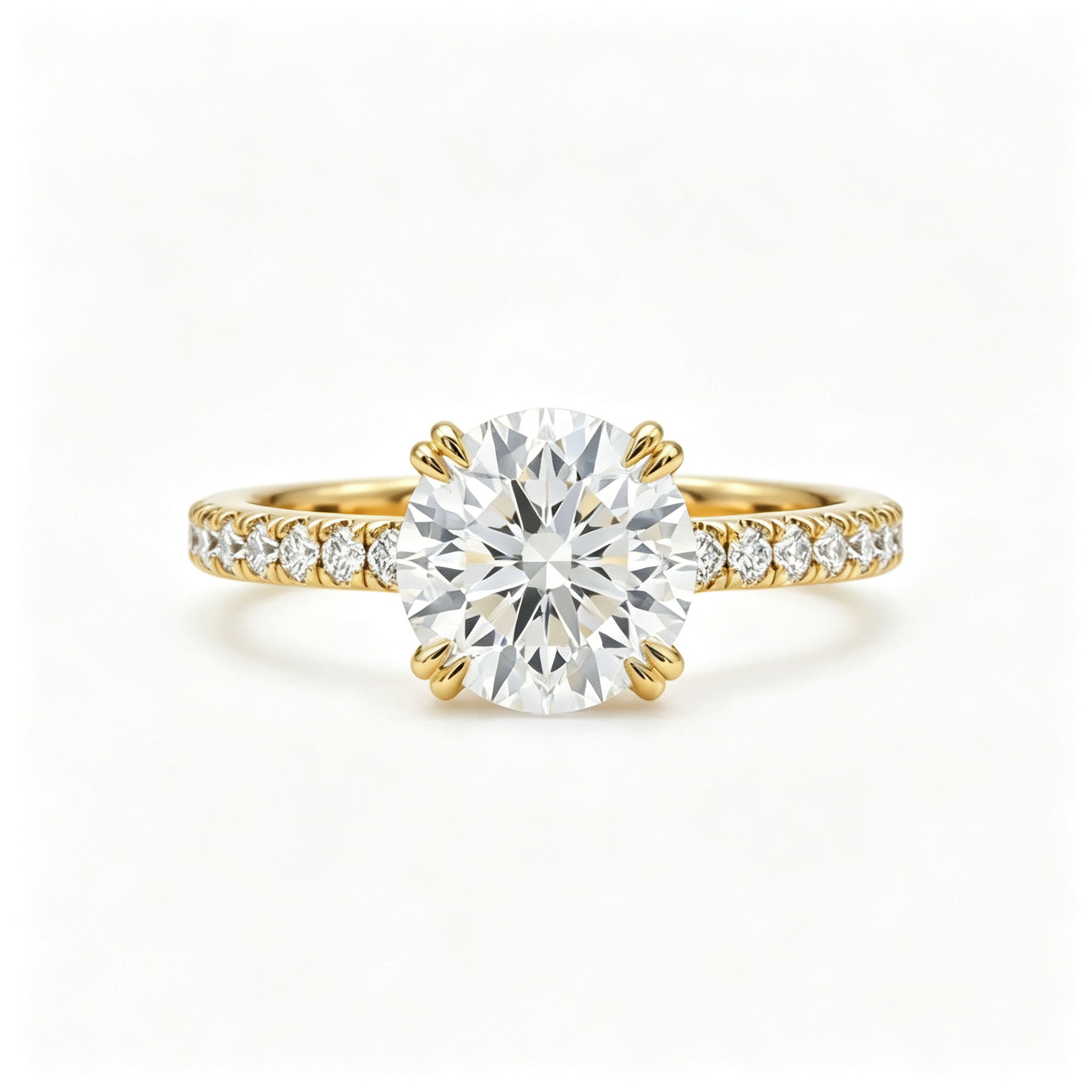 LUCERARO Engagement | Round Hidden Halo Diamond Ring - ER01736