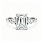 LUCERARO Engagement | Emerald Lab Grown Diamond Ring