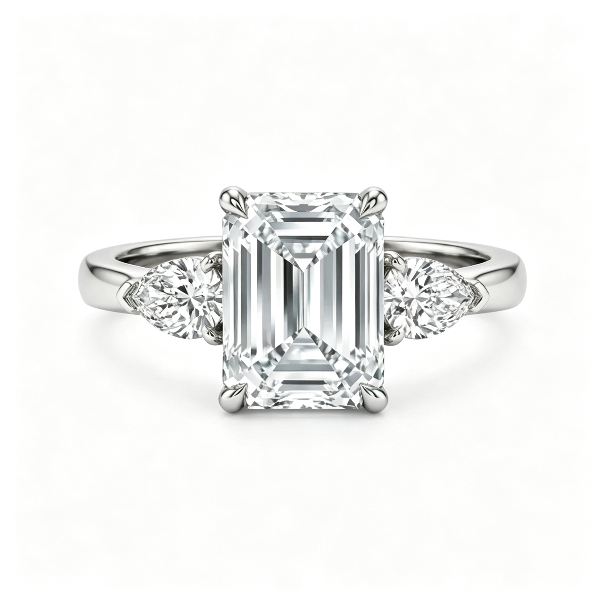 LUCERARO Engagement | Emerald Diamond Ring - ER01544