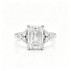 LUCERARO Engagement | Emerald Lab Grown Diamond Ring