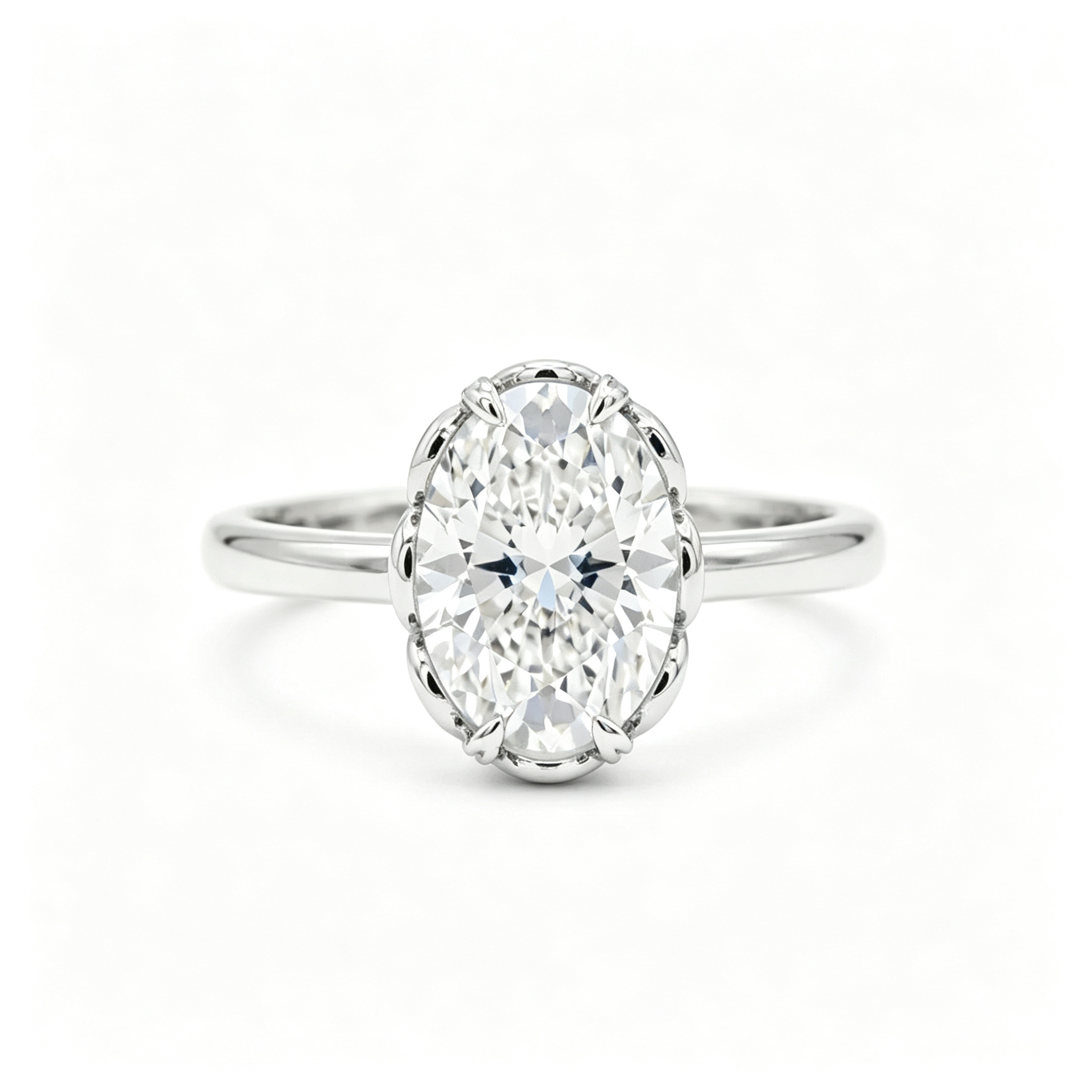 LUCERARO Engagement | Oval Halo Diamond Ring - ER01704
