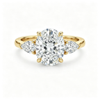 LUCERARO Engagement | Oval Lab Grown Diamond Three-Stone Ring
