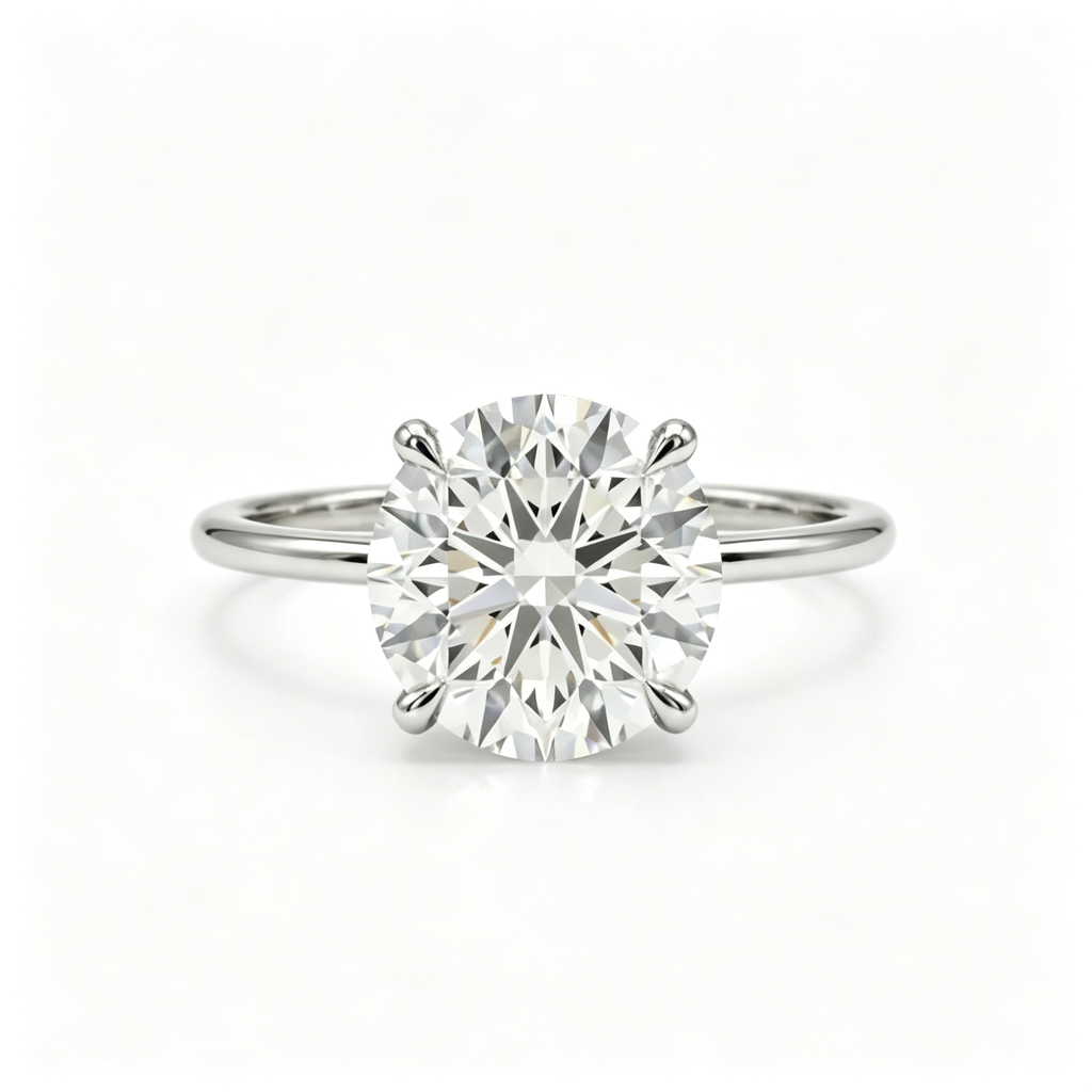 LUCERARO Engagement | Round Lab Grown Diamond Solitaire Ring
