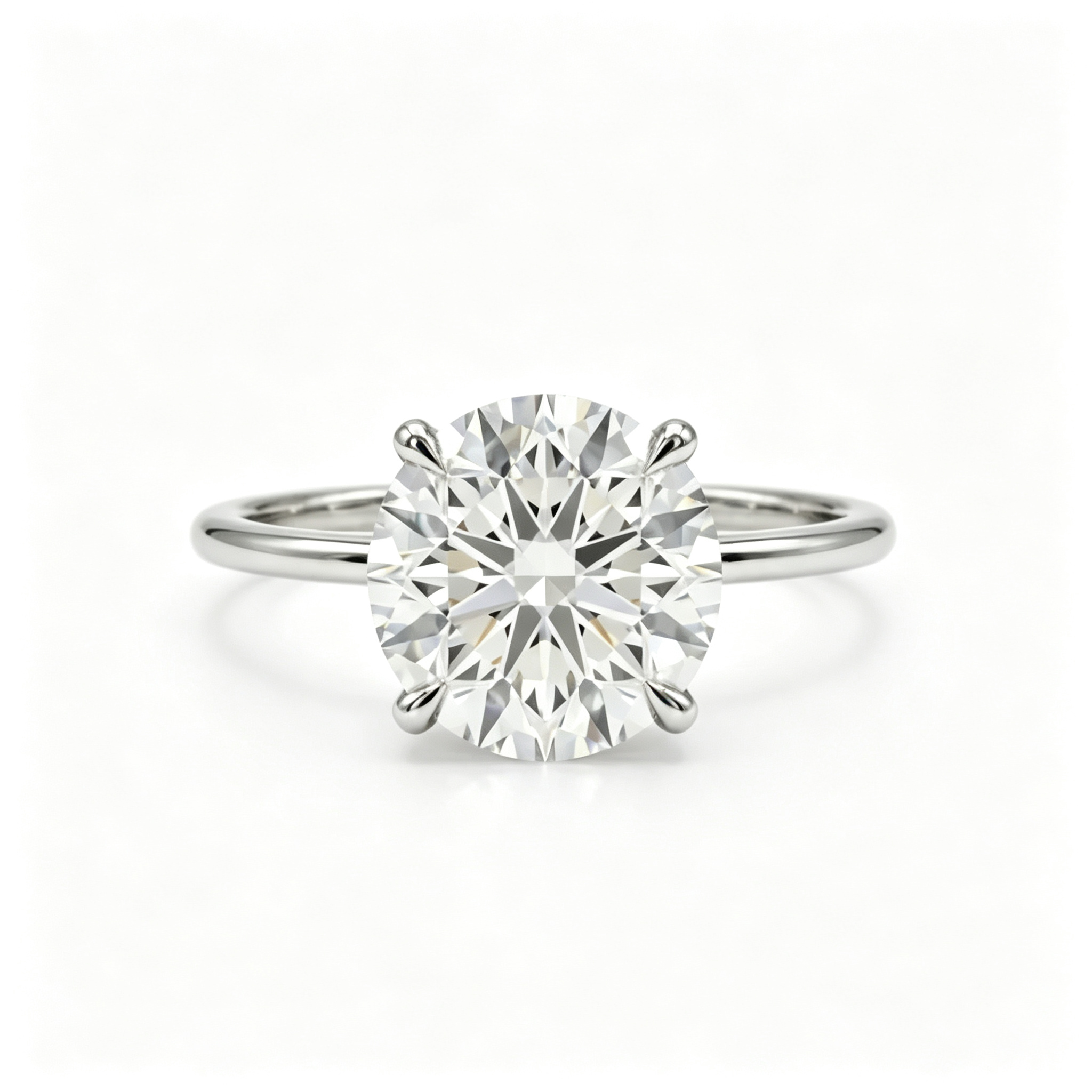LUCERARO Engagement | Round Brilliant Signature Solitaire Diamond Ring - ER01216