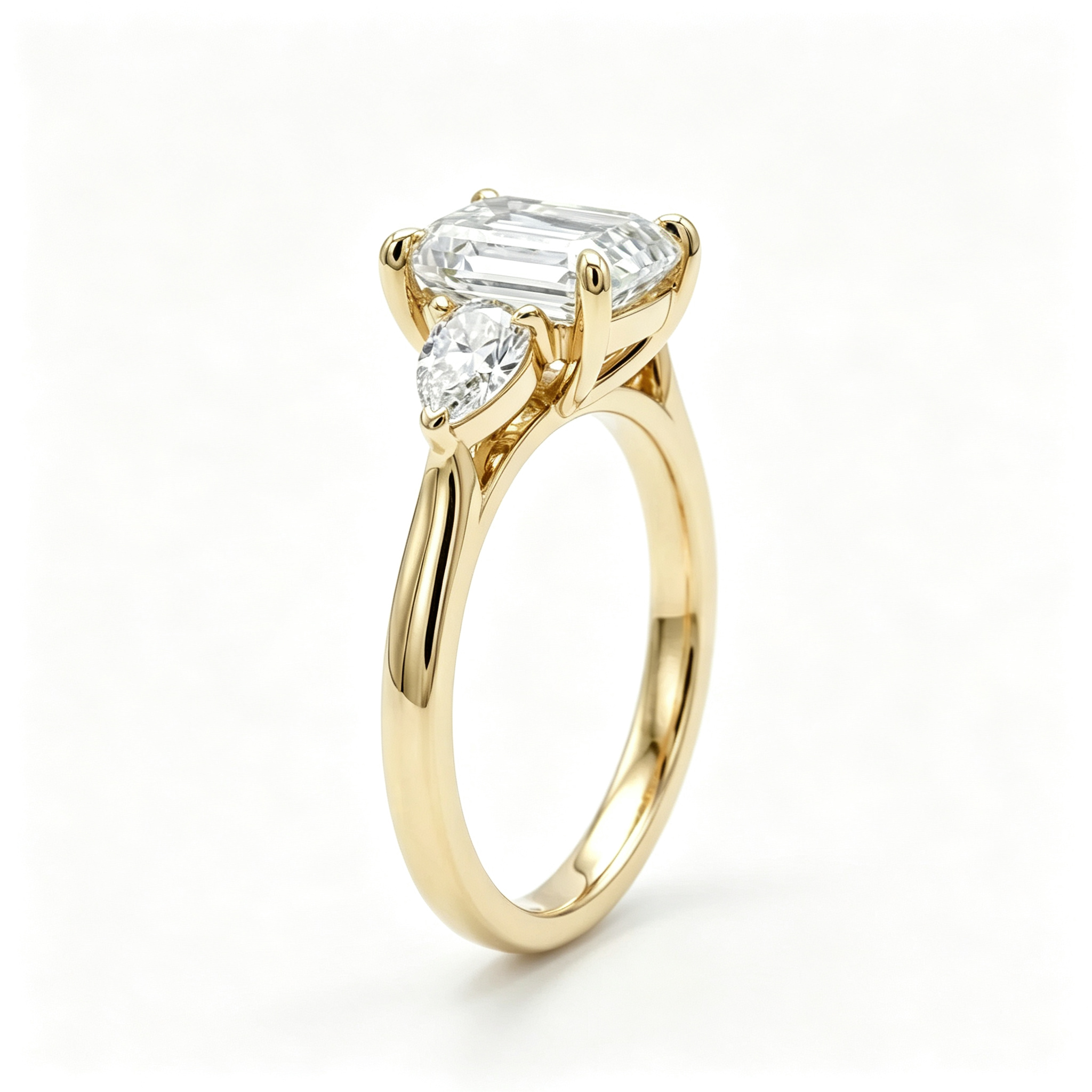LUCERARO Engagement | Emerald Diamond Ring - ER01544