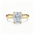 LUCERARO Engagement | Emerald Solitaire Diamond Ring - ER01688