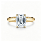 LUCERARO Engagement | Emerald Lab Grown Diamond Solitaire Ring