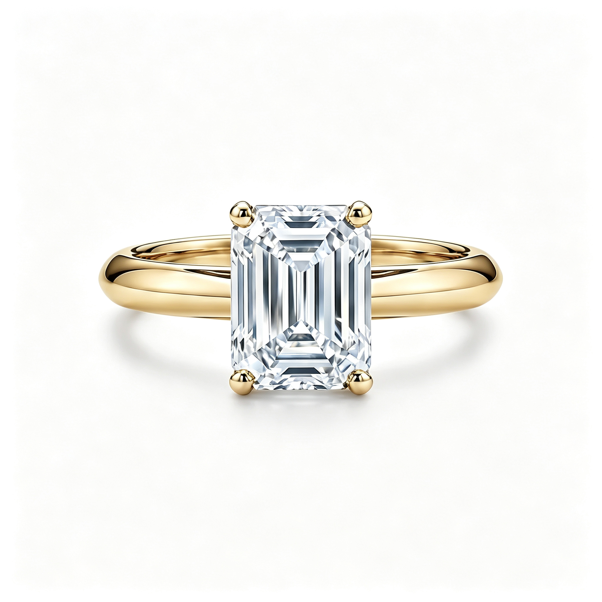 LUCERARO Engagement | Emerald Solitaire Diamond Ring - ER01688