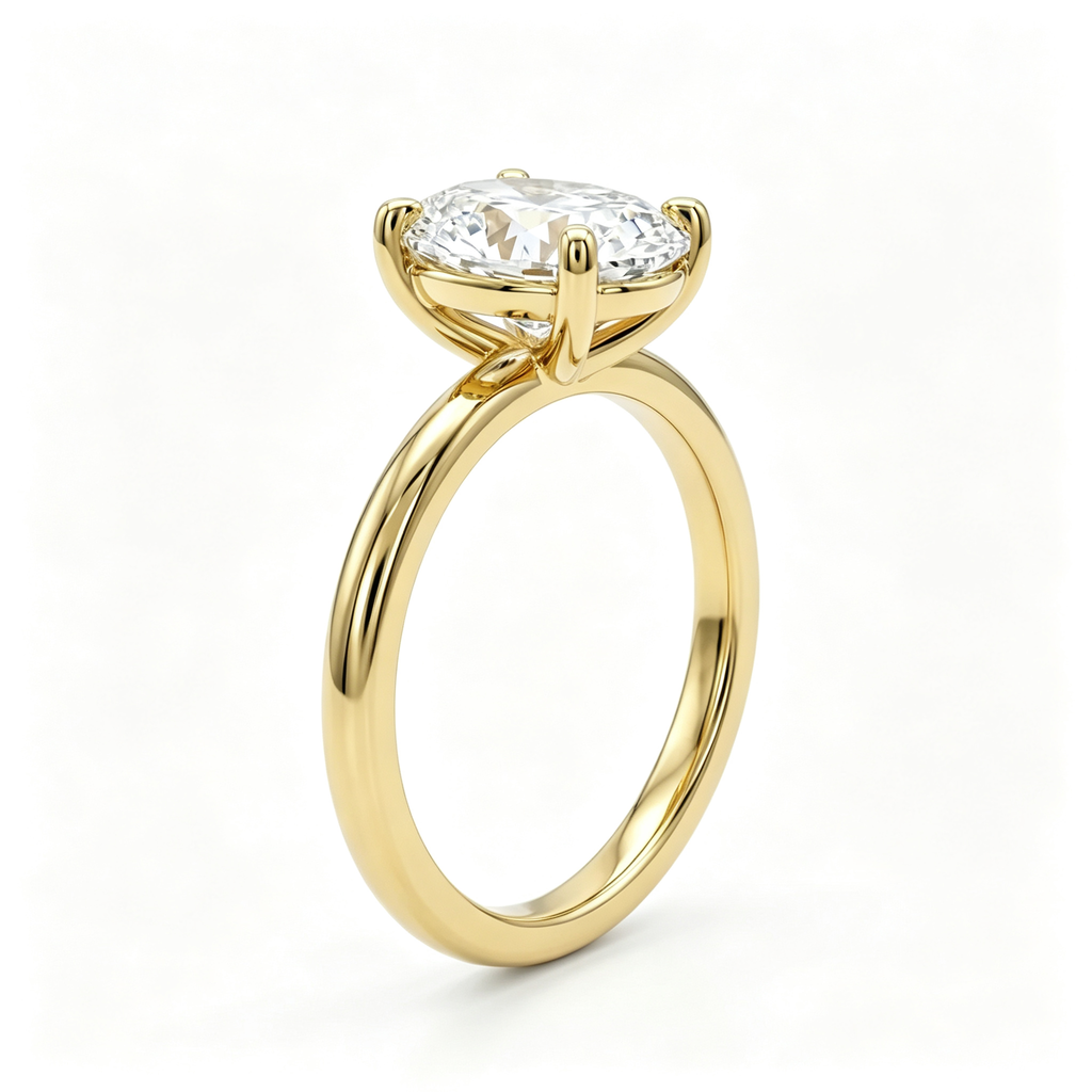LUCERARO Engagement | Oval Solitaire Diamond Ring - ER01544