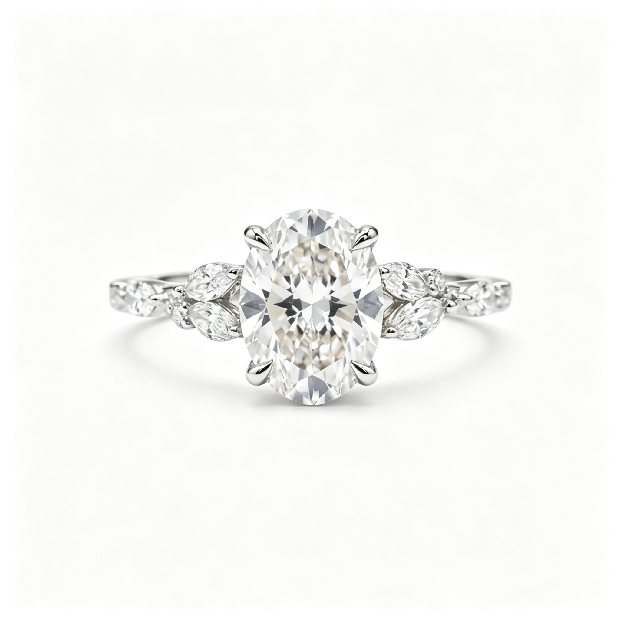 LUCERARO Engagement | Oval Cluster Diamond Ring - ER01608