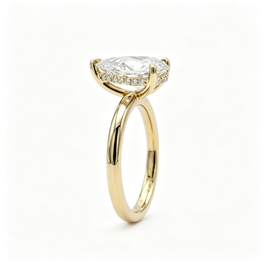 LUCERARO Engagement | Pear Cut Solitaire Diamond Ring - ER01616