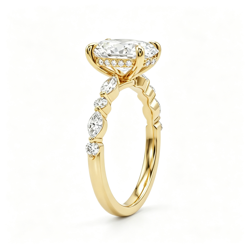 LUCERARO Engagement | Oval Solitaire Diamond Ring - ER01632