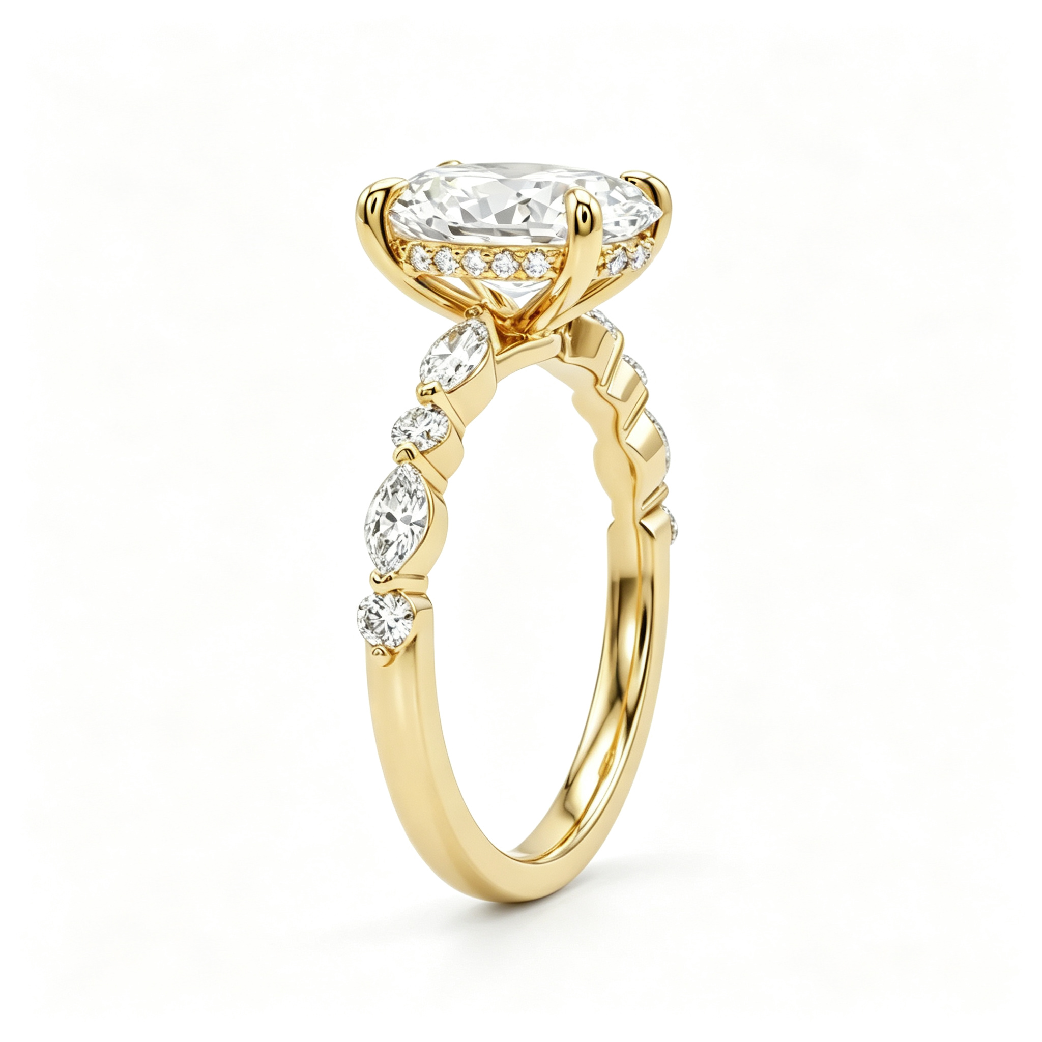 LUCERARO Engagement | Oval Solitaire Diamond Ring - ER01632
