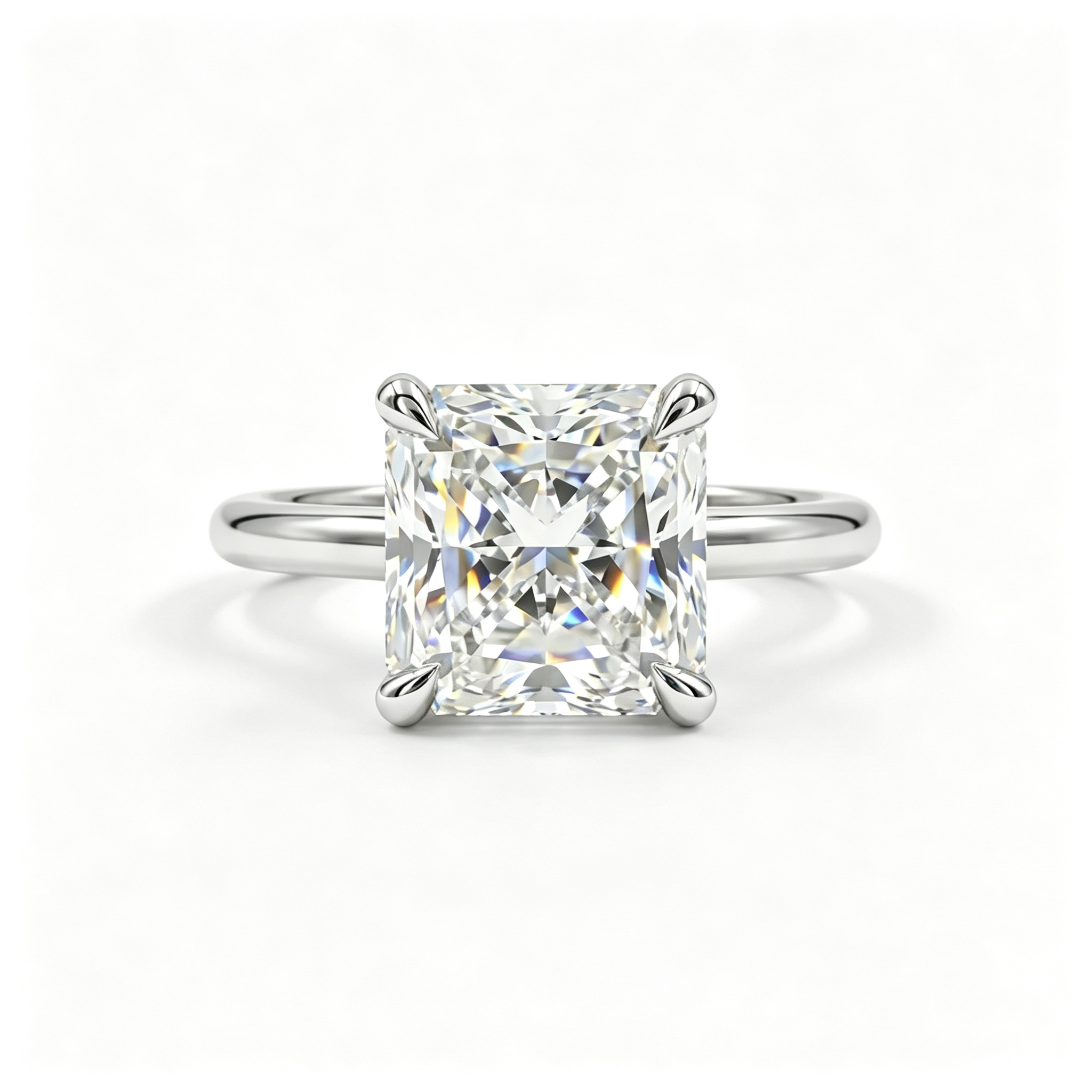 LUCERARO Engagement | Square Radiant Solitaire Diamond Ring - ER01520