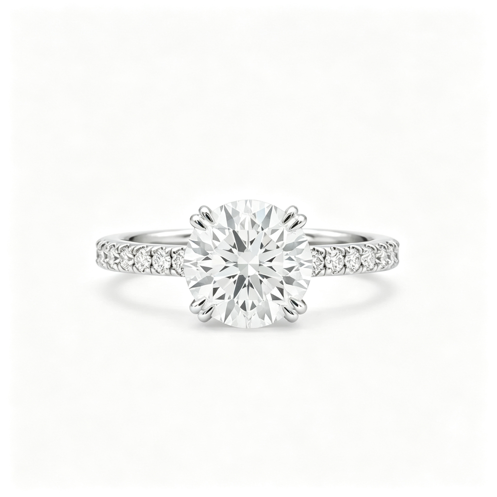 LUCERARO Engagement | Round Lab Grown Diamond Ring