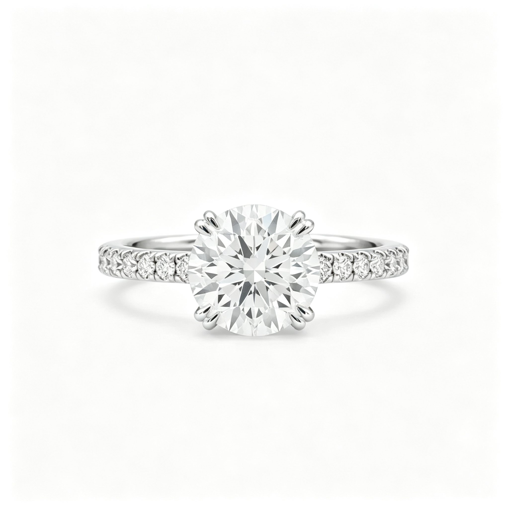 LUCERARO Engagement | Round Hidden Halo Diamond Ring - ER01736