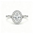 LUCERARO Engagement | Oval Lab Grown Diamond Halo Ring