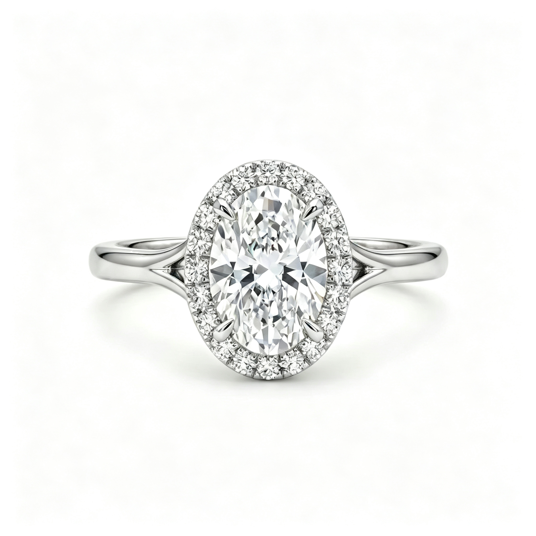 LUCERARO Engagement | Oval Halo Diamond Ring - ER01184