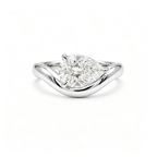 LUCERARO Engagement | Pear Lab Grown Diamond Wave Ring
