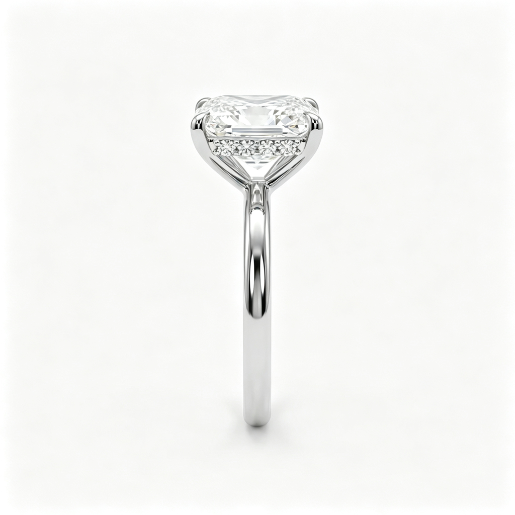 LUCERARO Engagement | Square Radiant Solitaire Diamond Ring - ER01520