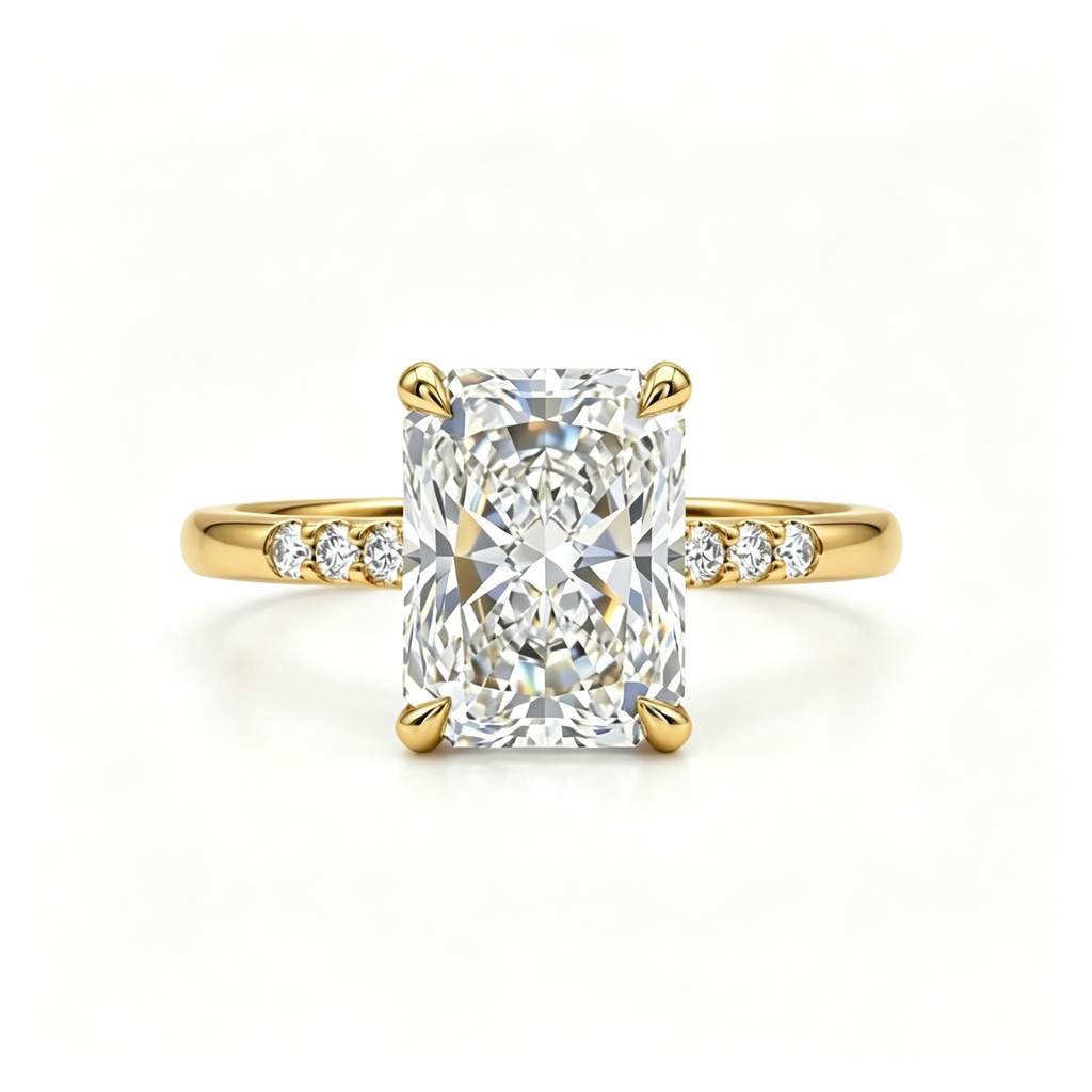LUCERARO Engagement | Radiant Solitaire Diamond Ring - ER01584