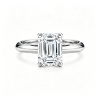 LUCERARO Engagement | Emerald Lab Grown Diamond Solitaire Ring