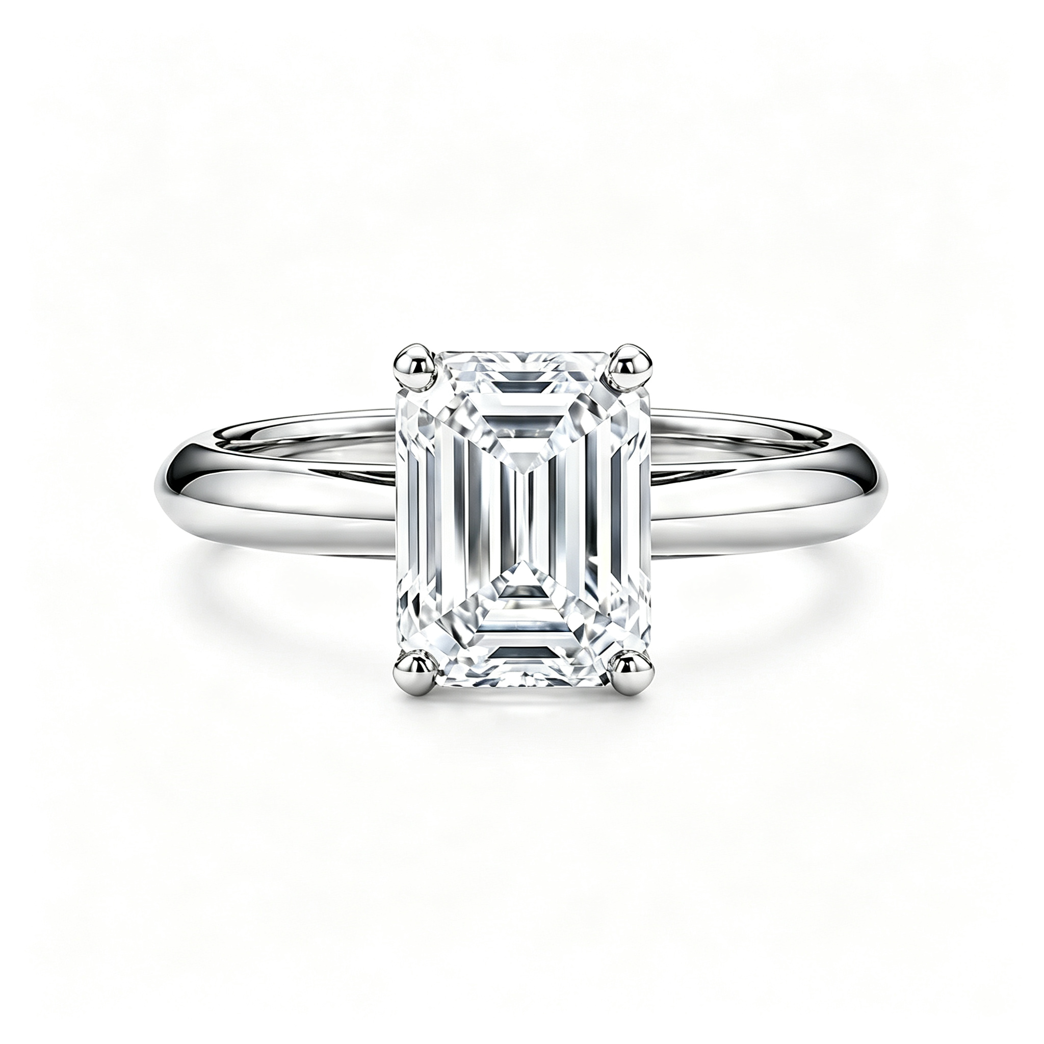 LUCERARO Engagement | Emerald Solitaire Diamond Ring - ER01688