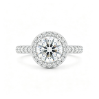 LUCERARO Engagement | Round Lab Grown Diamond Halo Ring