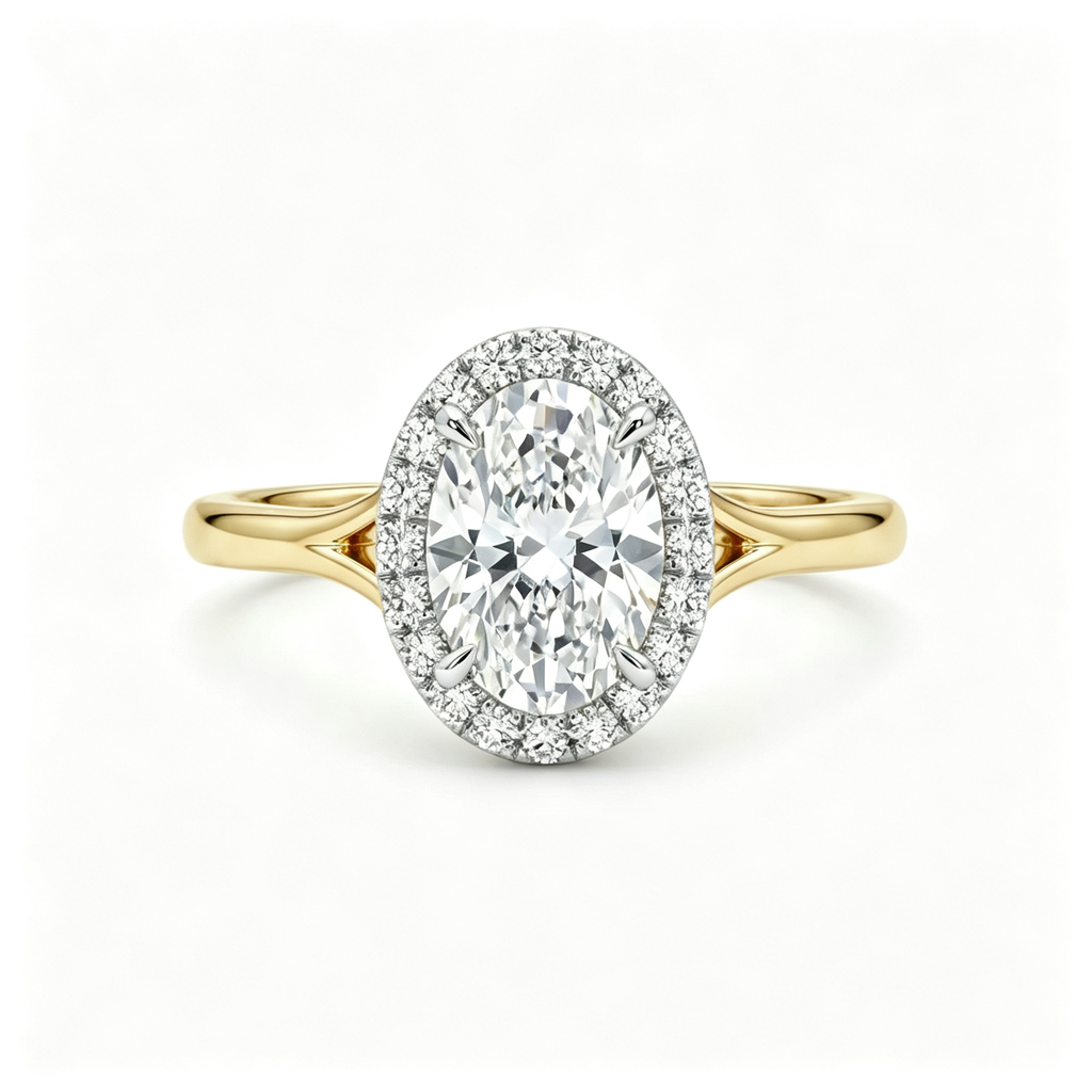 LUCERARO Engagement | Oval Halo Diamond Ring - ER01184