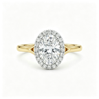 LUCERARO Engagement | Oval Lab Grown Diamond Halo Ring