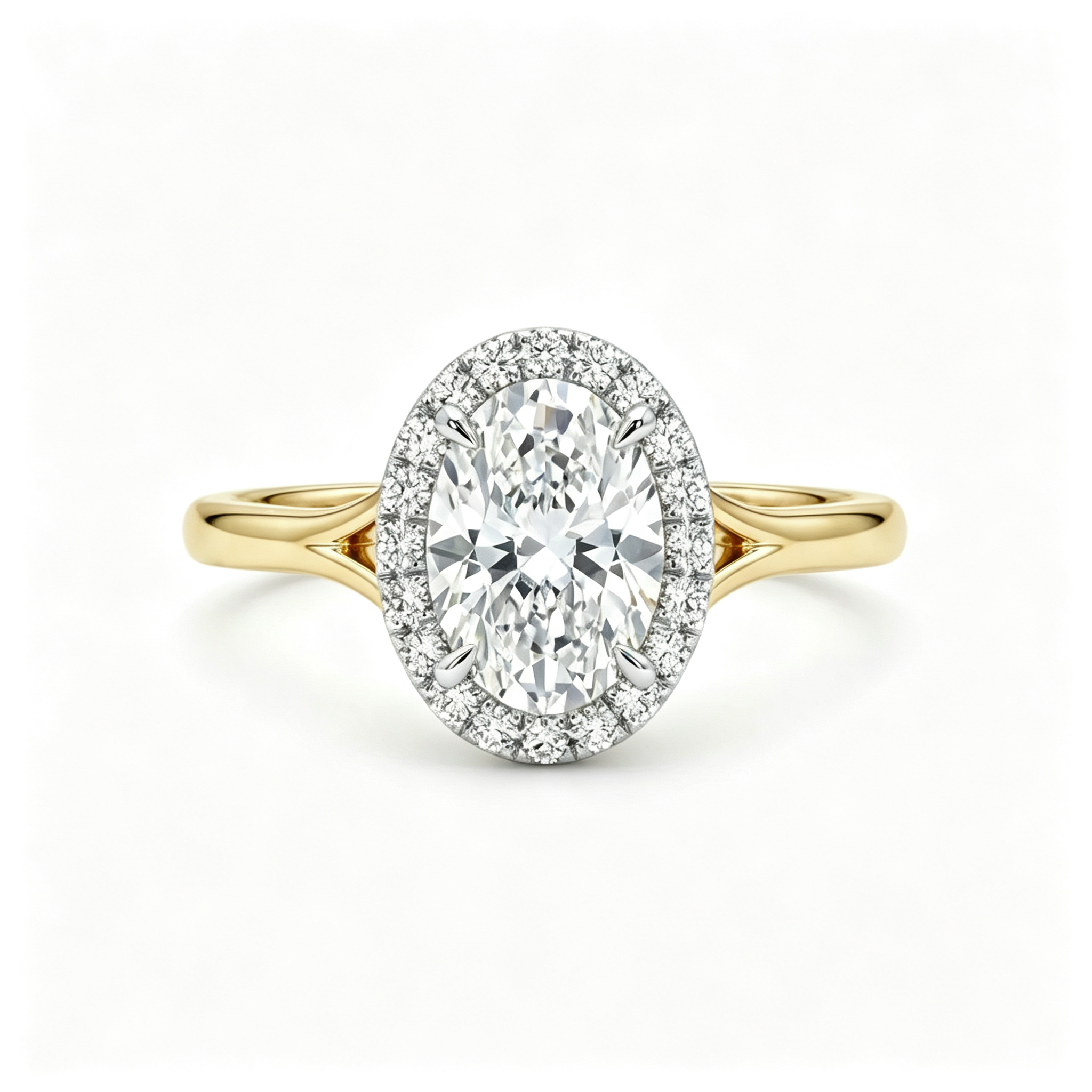 LUCERARO Engagement | Oval Halo Diamond Ring - ER01184