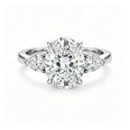 LUCERARO Engagement | Oval Lab Grown Diamond Three-Stone Ring