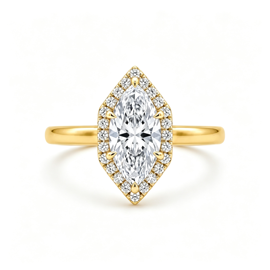 LUCERARO Engagement | Marquise Halo Diamond Ring - ER01635
